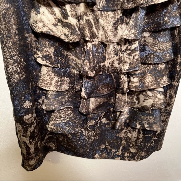 Adrianna Papell Sleeveless Sheath Dress Brown Ruffle - Picture 5 of 12